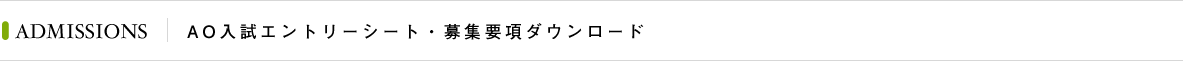 AO入試エントリーシート・募集要項ダウンロード